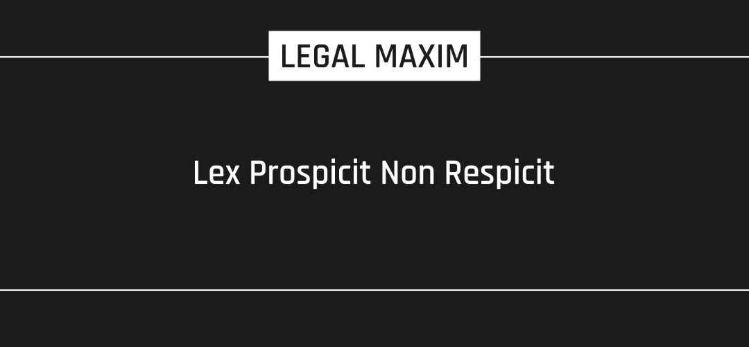 Lex Prospicit Non Respicit