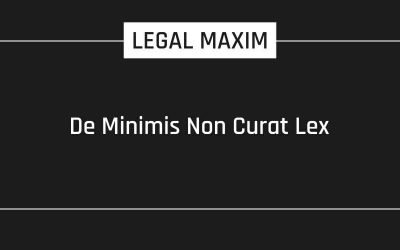 De Minimis Non Curat Lex