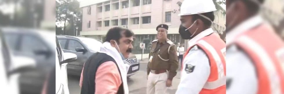 BJP MLA Jivesh Mishra Demands Cops’ Suspension After His Convoy Stopped To Make Way For DM, SP’s Car