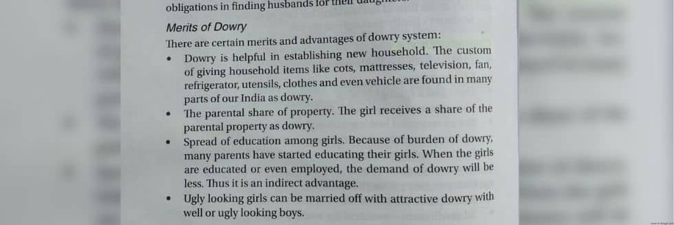 Dowry Helps Parents Get Their Ugly Daughters Married Off: NCW Seeks Action Against Textbook Listing “Merits of Dowry”